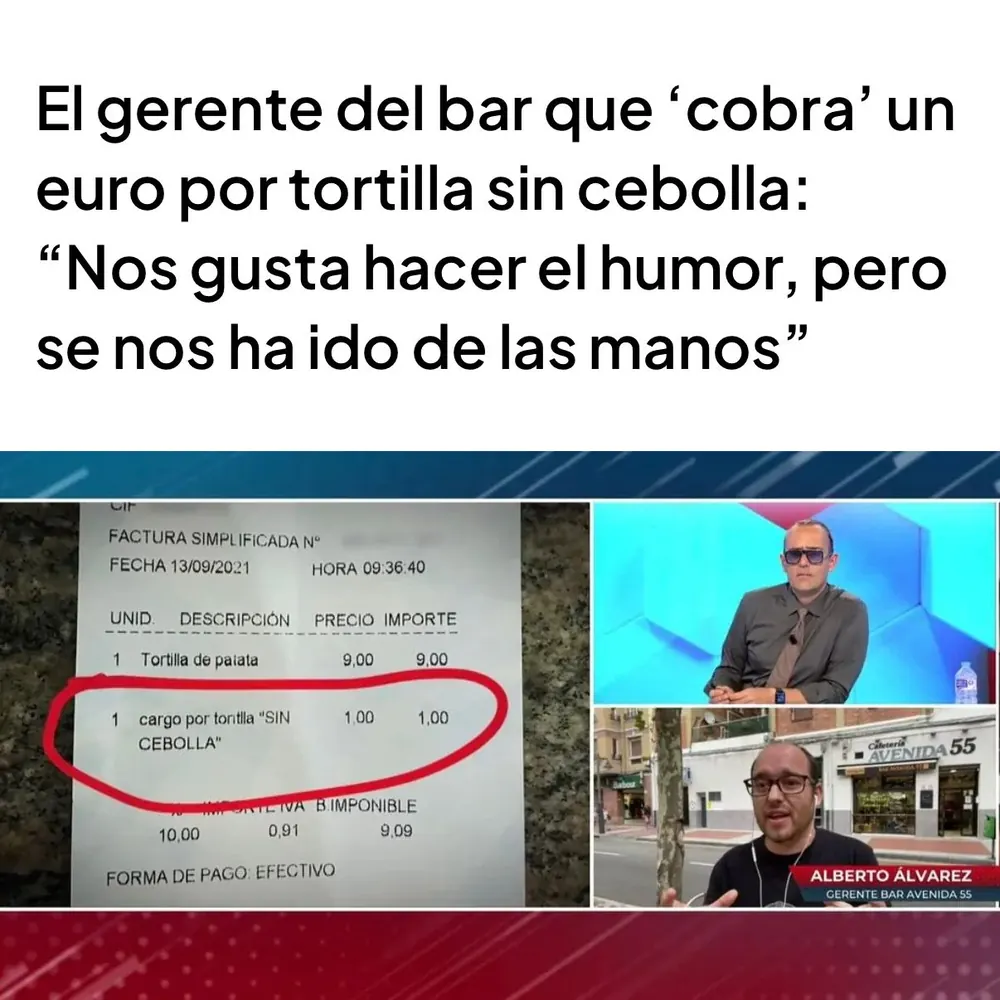 Captura de la repercusión televisiva de la tortilla sin cebolla en Cuatro.