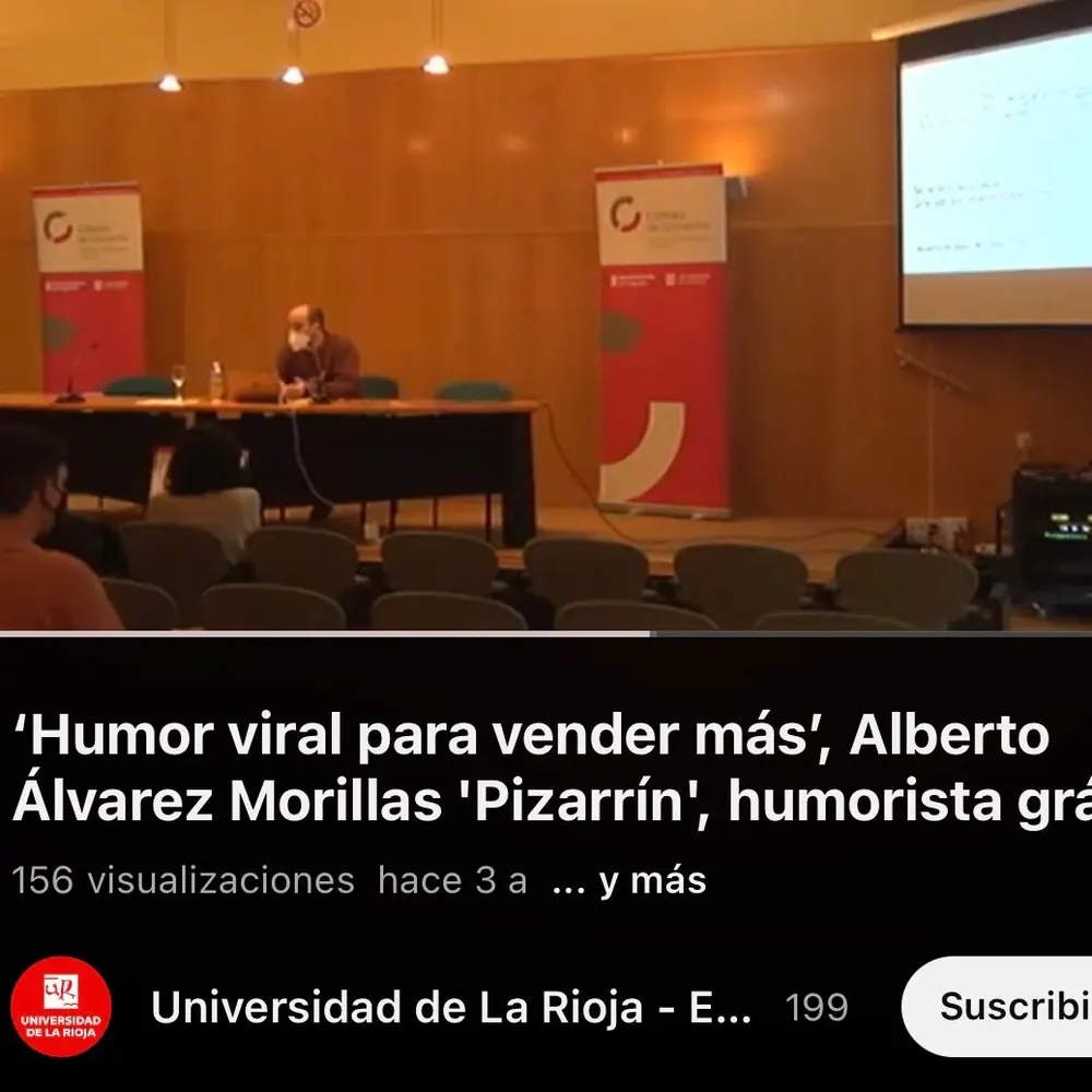 Captura del vídeo de la ponencia de Pizarrín en la Universidad de La Rioja.